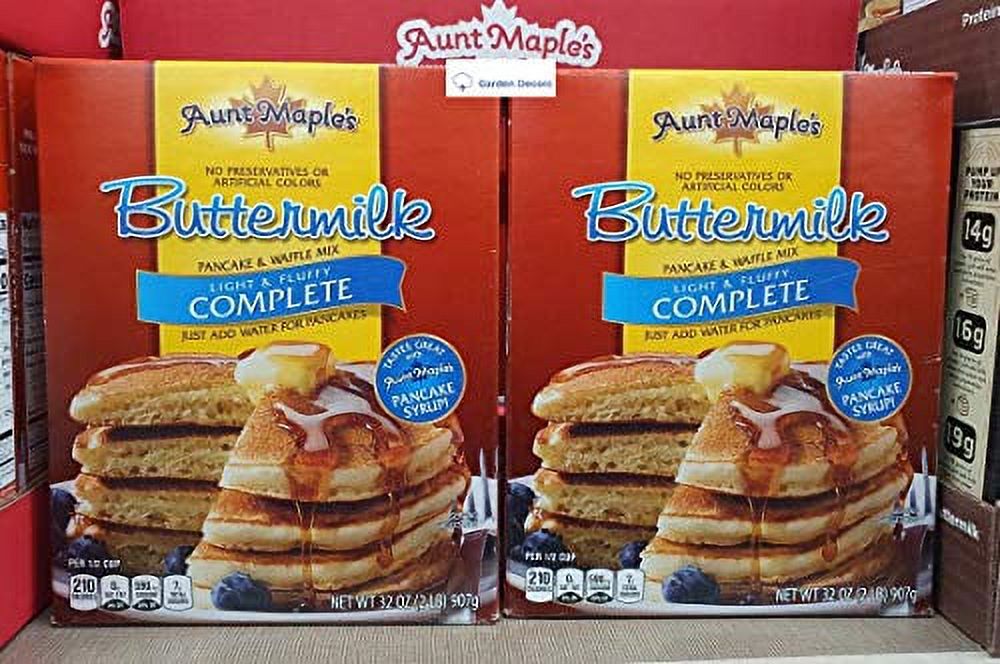 Maple’s Buttermilk Pancake Waffle Mix Light Complete 32oz 907g (Two Boxes)