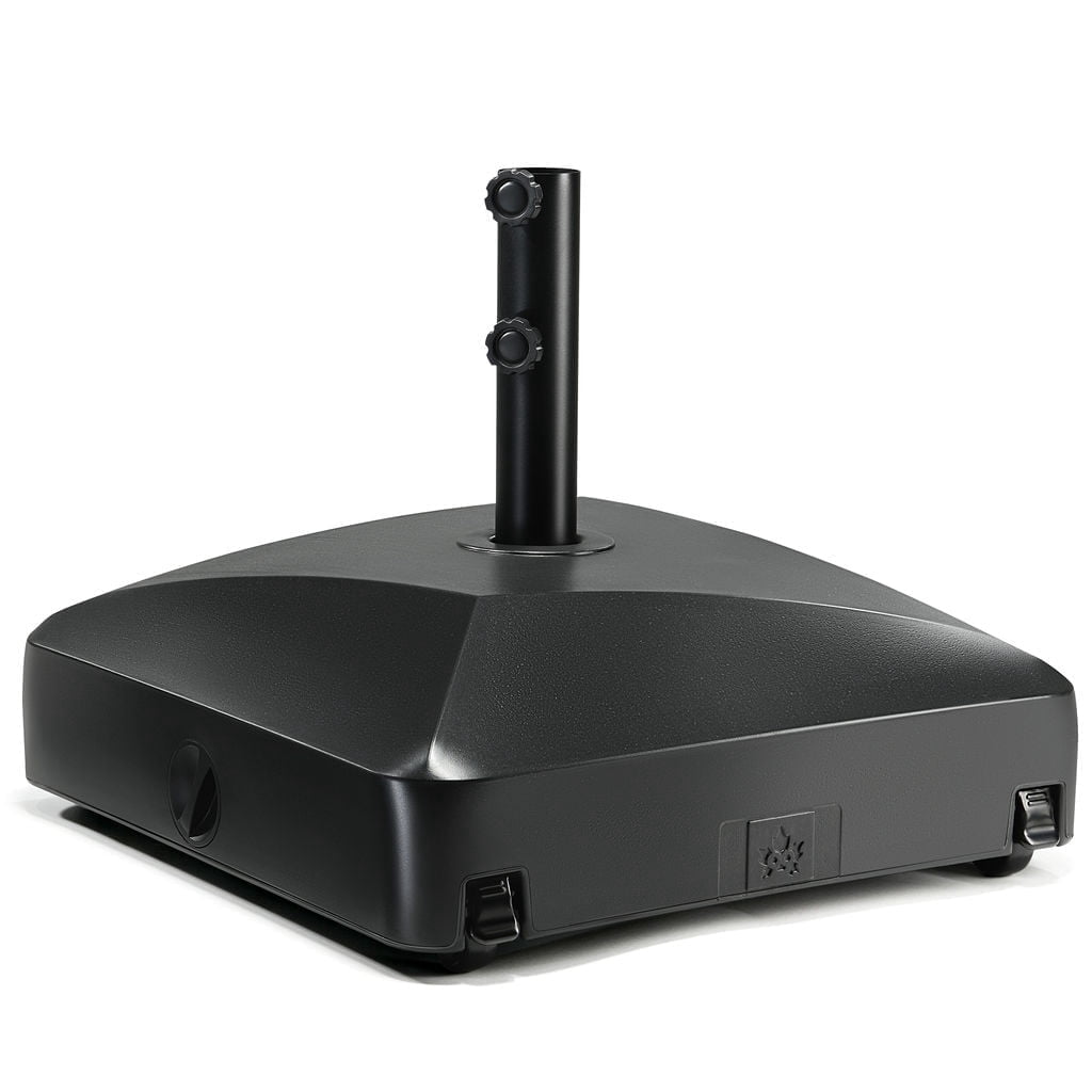 Maple99USA Patio Umbrella Base, 123 lbs Capacity, Black, Square, HDPE Plastic, Heavy Duty