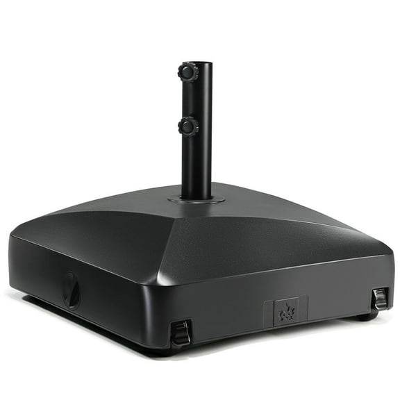 Maple99USA Patio Umbrella Base, 123 lbs Capacity, Black, Square, HDPE Plastic, Heavy Duty