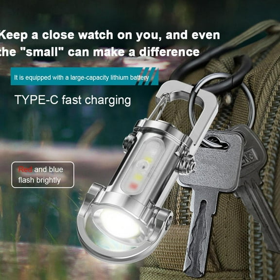 MapleMart Mini Keychain Flashlight Rechargeable Tactical Light for Emergency Kids Hiking Backpack Use Portable Pocket Key Chain