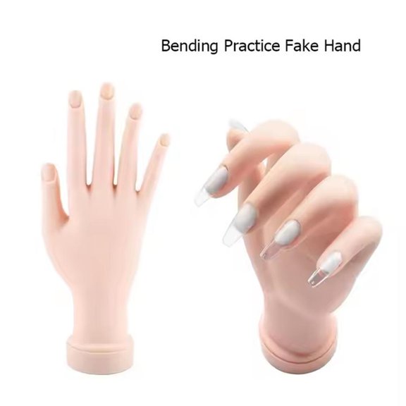 MapleMart Practice Hand for Acrylic Nails Mannequin Hands for Nails Practice Flexible Bendable Fake Hand Manicure Nail Practice Hand Silicone Manicure Training kit for Nail Art Training Di