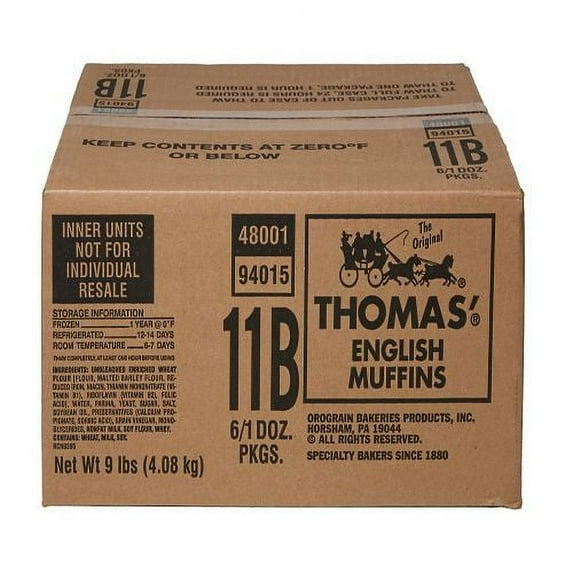 Maplehurst Bakery Thomas Original English Muffin 72 per case.
