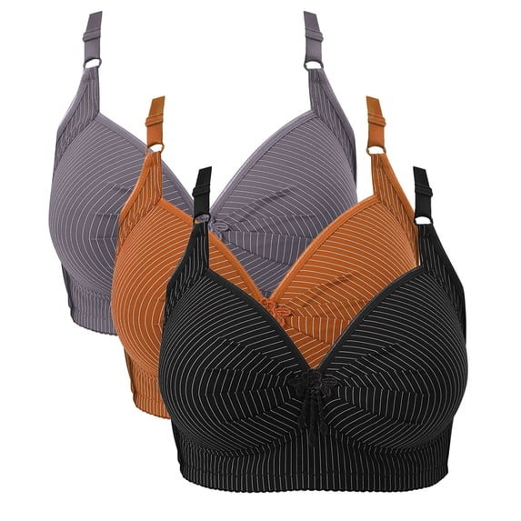 Maplenight 3 Pack Bras for Women No Underwire Full Coverage Push Up Comfort Bralettes Breathable Support Everyday Bra