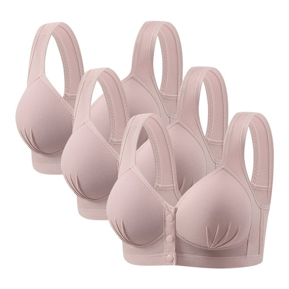 Maplenight 3 Pack Wirefree Nursing Bras for Women Comfort Front Closure Bralettes Lightweight Mesh Support No Underwire Daily Moms Full Coverage​​