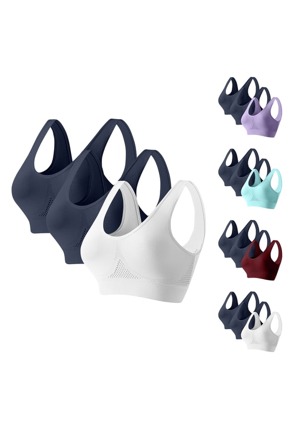 3PC Sports Bras for Women High Support Racerback Yoga Bra Running Workout Crop Tank Tops Breathable Comfy Push up Bras