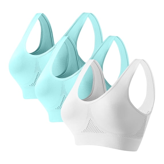 Maplenight 3PC Sports Bras for Women High Support Racerback Yoga Bra Running Workout Crop Tank Tops Breathable Comfy Push up Bras