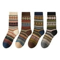 thumbnail image 1 of Maplenight 4 Pairs Cotton Socks for Women Thick Wool Soft Warm Cozy Vintage Crew Socks Boot Sock, 1 of 4