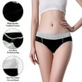 thumbnail image 1 of Maplenight 4PC Underwear for Women Leakproof High Waist Comfy Briefs Block Color Stretch Ladies Panties, 1 of 8