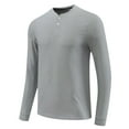 thumbnail image 1 of Maplenight Athletic Shirts for Men Long Sleeve Crew Neck Running Tee Tops Solid Color Button Down Slim Fitting under Shirt, 1 of 8