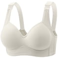 thumbnail image 1 of Maplenight Bras for Women No Underwire Full Coverage Wide Back Seamless Bralettes Senior Wireless Snap Closing Everyday Bras, 1 of 2