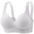 thumbnail image 1 of Maplenight Bras for Women No Underwire Full Coverage Wide Back Seamless Bralettes Senior Wireless Snap Closing Everyday Bras, 1 of 8