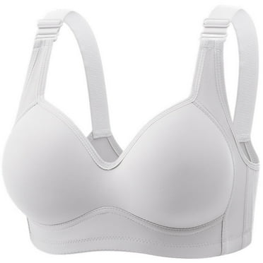 Maplenight Bras for Women No Underwire Full Coverage Wide Back Seamless Bralettes Senior Wireless Snap Closing Everyday Bras