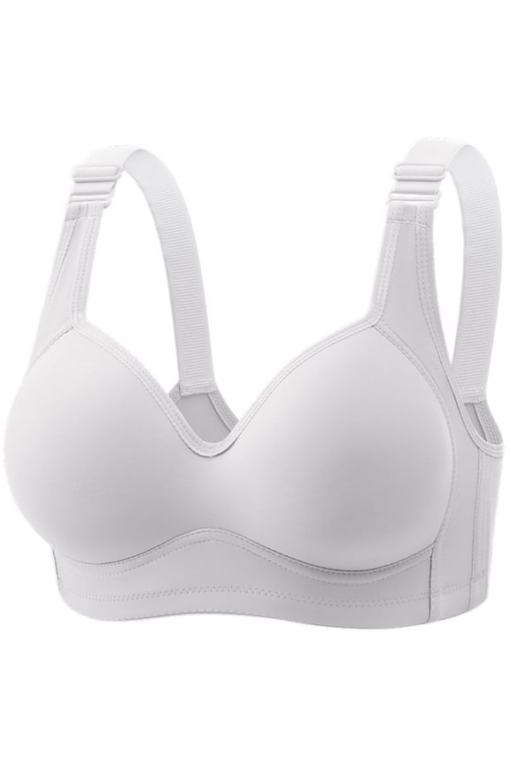 Bras for Women No Underwire Full Coverage Wide Back Seamless Bralettes Senior Wireless Snap Closing Everyday Bras