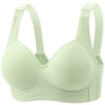 thumbnail image 1 of Maplenight Bras for Women No Underwire Full Coverage Wide Back Seamless Bralettes Senior Wireless Snap Closing Everyday Bras, 1 of 2