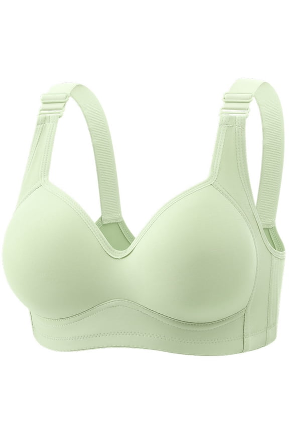 Bras for Women No Underwire Full Coverage Wide Back Seamless Bralettes Senior Wireless Snap Closing Everyday Bras
