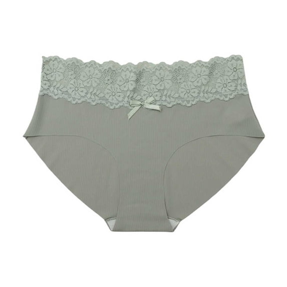 Maplenight Briefs for Women Seamless Breathable Comfy Ladies Panties Solid Color Soft Womens Underwear with Lace Trim