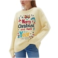 thumbnail image 1 of Maplenight Christmas Sweaters for Women Merry Christmas Knit Pullover Sweater Holiday Vacation Graphic Tops, 1 of 6