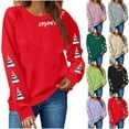 thumbnail image 1 of Maplenight Christmas Sweatshirt for Women Graphic Printed Crew Neck Sweatshirts Fall Winter Long Sleeve Casual Pullover Tops, 1 of 5