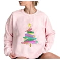 thumbnail image 1 of Maplenight Christmas Sweatshirts for Women Fleece Xmas Tree Graphic Crew Neck Sweatshirts Fall Winter Long Sleeve Casual Pullover Tops, 1 of 5