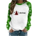thumbnail image 1 of Maplenight Christmas Sweatshirts for Women Loose Casual Crew Neck Pullover Sweatshirt Holiday Vacation Graphic Tees Tops, 1 of 3