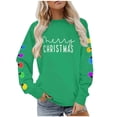 thumbnail image 1 of Maplenight Christmas Sweatshirts for Women Merry Christmas Fleece Pullover Sweatshirts Holiday Vacation Graphic Tees Tops, 1 of 7