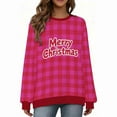 thumbnail image 1 of Maplenight Christmas Sweatshirts for Women Merry Christmas Plaid Pullover Crew Neck Sweatshirts Holiday Vacation Graphic Tees Tops, 1 of 6