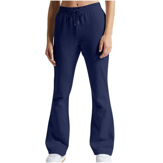 Maplenight Flare Sweatpants for Women Drawstring Elastic Waist Sweat Pants Outdoor Casual Running Sports Pants with Pocket