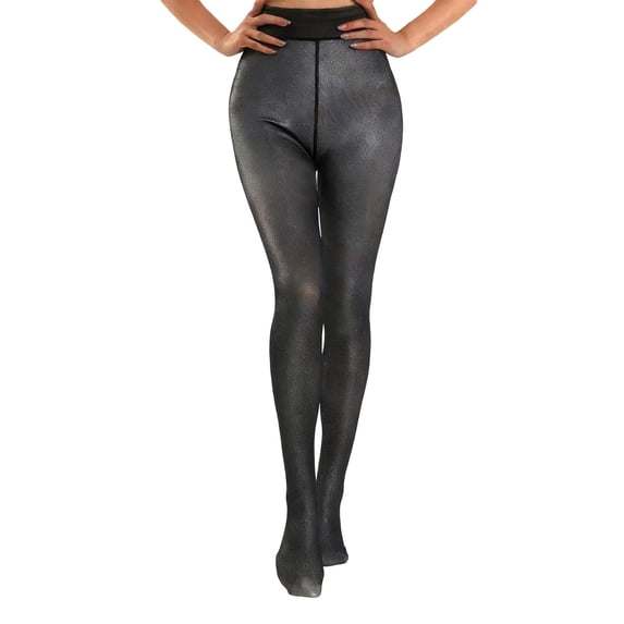Maplenight Fleece Lined Tights for Women Winter Thick Thermal Legging Semi Opaque Soft Pantyhose Solid Color High Waist Footed Stockings