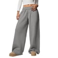 thumbnail image 1 of Maplenight Womens Fleece Wide Leg Sweatpants Thermal Elastic Waist Baggy Sweat Pants Sport Running Casual Pants for Fall Winter, 1 of 9
