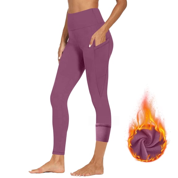 Maplenight Fleece Yoga Pants for Women High Waist Thick Thermal Winter Pants Tummy Control Workout Running Yoga Leggings for Women