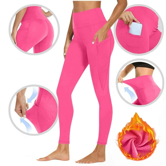 Maplenight Fleece Yoga Pants for Women High Waist Thick Thermal Winter Pants Tummy Control Workout Running Yoga Leggings for Women