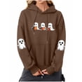 thumbnail image 1 of Maplenight Halloween Sweatshirt Hoodies for Women Funny Ghost Reading Books Graphic Long Sleeve Pullover Womens Tops with Pocket, 1 of 2