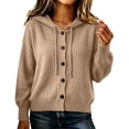 thumbnail image 1 of Maplenight Hooded Cardigans for Women Button Down Knit Sweater Long Sleeve Drawstring Casual Fall Lightweight Sweaters, 1 of 7