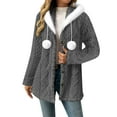 thumbnail image 1 of Maplenight Hooded Fleece Jacket for Women Button Down Thermal Winter Coat Casual Soft Fall Teddy Outerwear Fuzzy Coats, 1 of 7
