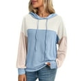 thumbnail image 1 of Maplenight Hoodies for Women Trendy Color Block Sweatshirt Long Sleeve Drawstring Casual Hoodie Tops Fall Fashion Clothes, 1 of 5