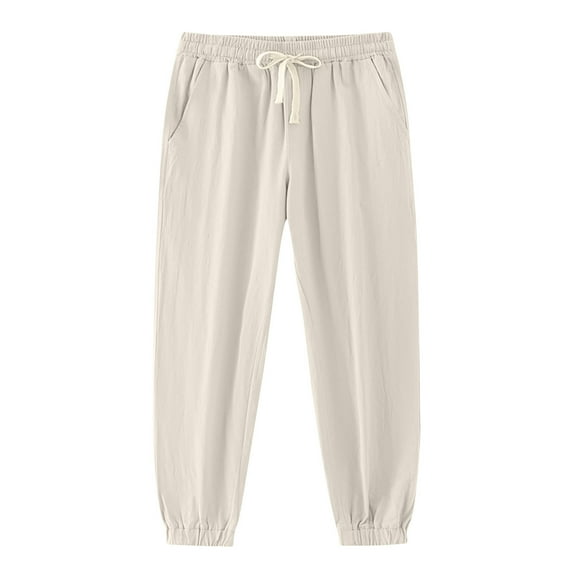 Maplenight Jogger Pants for Men Elastic Drawstring Waist Active Athletic Pants Outdoor Running Gym Hiking Trousers with Pockets