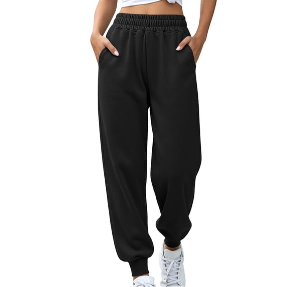 Maplenight Jogger Sweatpants for Women Elastic Waist Loose Fit Sweatpants Casual Lounge Athletic Pants with Pockets