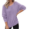 thumbnail image 1 of Maplenight Long Sleeve Shirts for Women Waffle Crew Neck Tunic Tops Fall Winter Solid Loose Casual Blouses for Women, 1 of 8