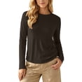 thumbnail image 1 of Maplenight Long Sleeve T Shirts for Women Crew Neck Regular Fit Basic Tops Casual Summer Tops, 1 of 5