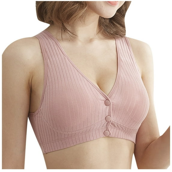 Maplenight Maternity Nursing Bras for Women Cotton No Underwire Front Closure Seamless Comfort Breathable Everyday Bra