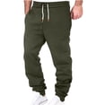 thumbnail image 1 of Maplenight Men's Cargo Pants Elastic Bottom Elastic Waist Drawstring Sweatpants Fall Winter Taper Leg Soft Fit Trousers with Pockets, 1 of 6