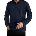 thumbnail image 1 of Maplenight Men's Polo Shirts Long Sleeve Button Casual Jacquard Collared Golf Shirts for Men, 1 of 2