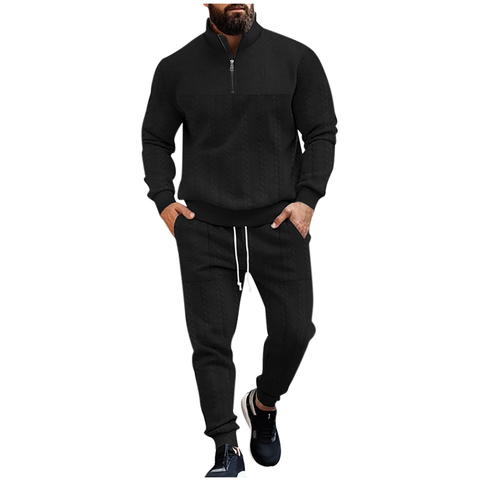 セットアップ（メンズ） Luxury Street Wear Be Set up cut sew&pants D-Gray unisexual Accented Velour Track Suit – G-Style USA