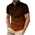 thumbnail image 1 of Maplenight Men's T Shirts Lapel Short Sleeve Button Trendy Shirts for Men Summer Gradient Color Lightweight Slim Fit Casual Tops, 1 of 5