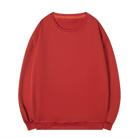 Maplenight Mens Crew Neck Cotton Sweatshirt Long Sleeve Pullover Basic Tops Solid Color Casual Comfy Shirts for Men
