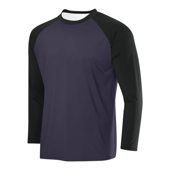 Maplenight Mens Lightweight Shirts Long Sleeve Crew Neck Trendy T Shirts for Men Summer Fall Color Blocked Slim Fit Casual Basic Tops