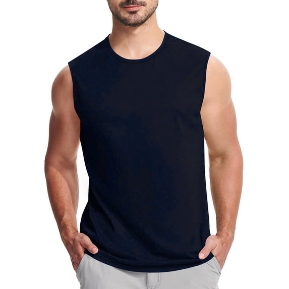 Maplenight Mens Tank Tops Summer Beach Sleeveless Vacation Shirts Crew Neck Muscle Gym Vest Athletic Fitness Undershirt