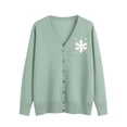thumbnail image 1 of Maplenight Open Front Cardigans for Women Lighwtweight Sweaters Graphic Print Button Down Knit Tops Christmas Green,S-3XL, 1 of 5
