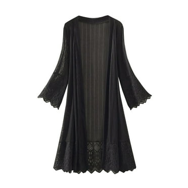 Maplenight Plus Size Womens Casual Loose Cardigan Long Beach Cover Up Cardigan Loose Top Outwear S-4XL