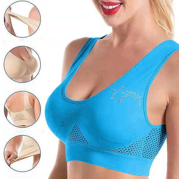 Maplenight Racerback Sports Bras for Women Removable Padless Bralettes Wirefree Yoga Breathable Cool Mesh Support Comfy Lightweight Active Bra